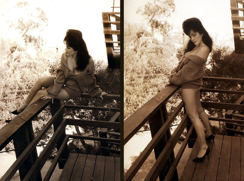 Porn Pics Tura Satana poses on the veranda..