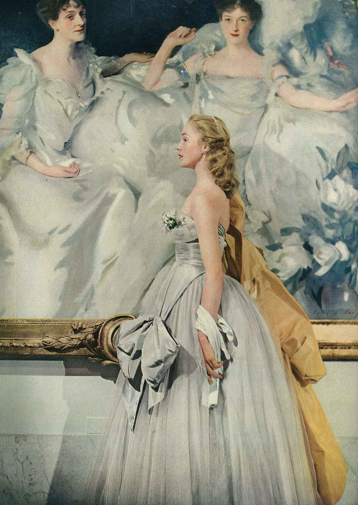 wildthicket:  Vogue December 1950 “Miss Mary Drage is 19 years old and is dancing