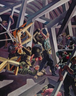 blastedheath:  tremblingcolors David Bomberg (English, 1890-1957), Sappers at Work: A Canadian Tunelling Company, second, final version, 1919, oil on canvas, 305 x 244 cm, National Gallery of Canada, Ottawa. 