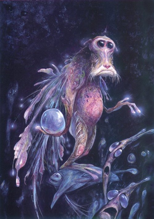 artisticdepiction:  Brian Froud, http://www.worldoffroud.com Pooka Boon Ilbe the Retriever Gloominous Sources: The Fae, Elastic Western City, Brian Froud’s website 