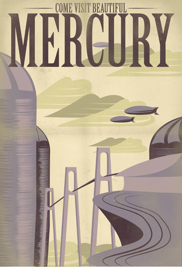 heyoscarwilde:  Solar System Travel Posters illustrations by Luke Minner and Naomi
