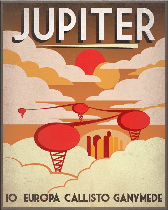 heyoscarwilde:  Solar System Travel Posters illustrations by Luke Minner and Naomi