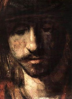 lyghtmylife:  REMBRANDT [Dutch Baroque Era Painter and Engraver, 1606-1669] David and Uriah (detail)1665Oil on canvasThe Hermitage, St. Petersburg 