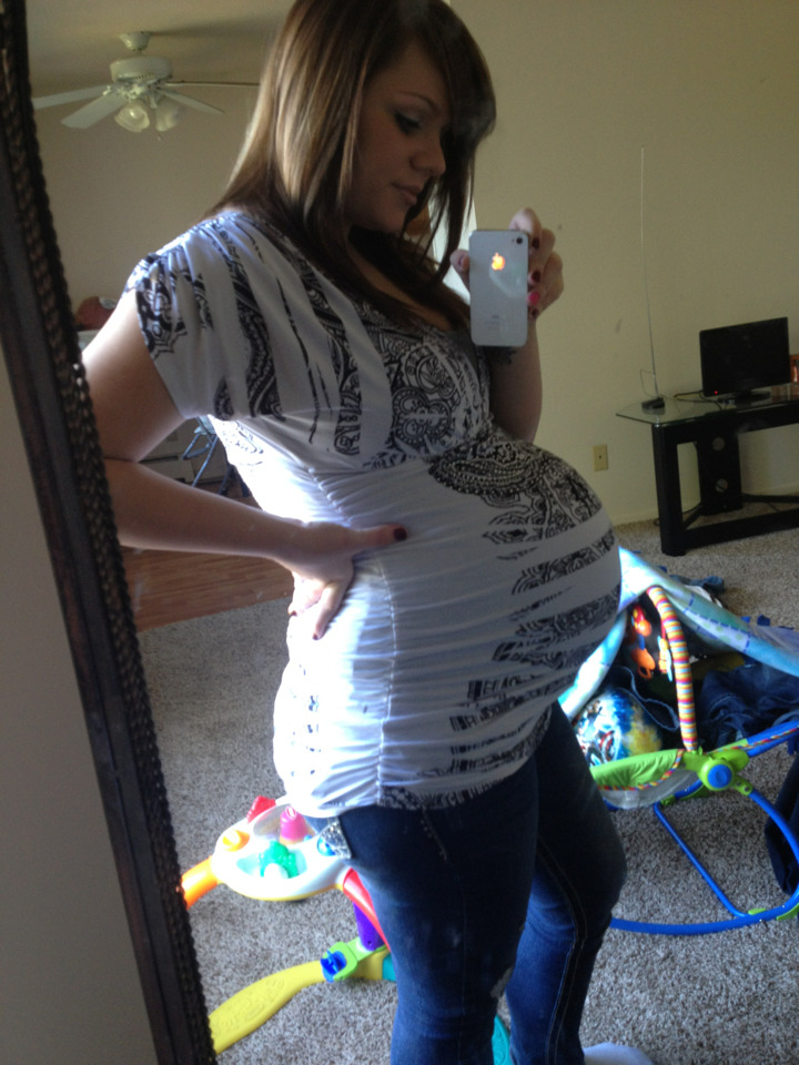 raisingkings: My belly looks so odd.   36 weeks &amp; 5 days 