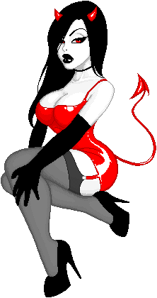 greyusurper:  Pixel devil pinupby ~bloodspit