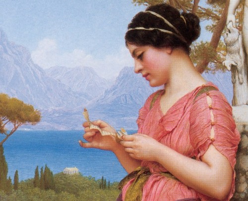 paintingispoetry: John William Godward, The Love Letter detail, 1913