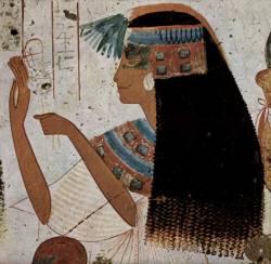 ancientart:  Ancient Egyptian fresco from the Tomb of Userhêt, c. 1300 BC. 