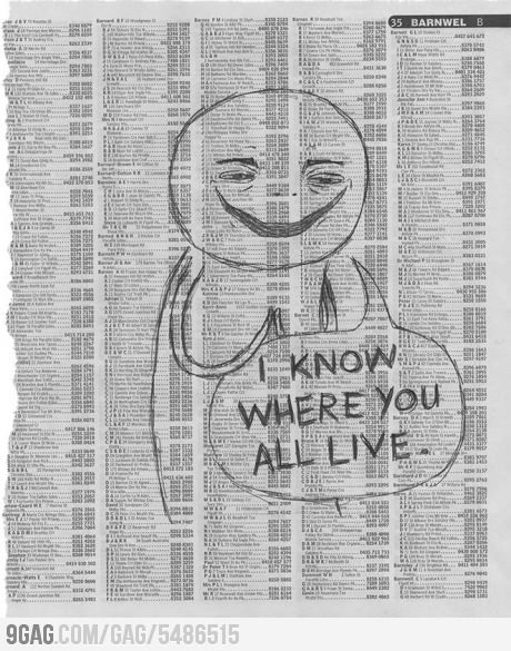 9gag:  How I feel whenever I receive the phonebook. 
