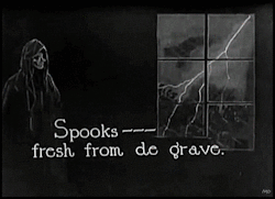 fyeah-haroldlloyd:  “Haunted Spooks” (1920) - Intertitle by H.M. Walker 