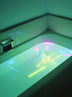 boycult:  glow sticks in bathtub