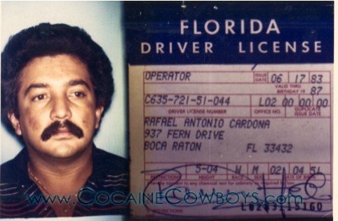 Florida Driver License of Rafael Antonio Cardona of the Medellin Cartel R.I.P 