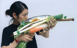 mel-suxxx:  gallowhill:  Portraits of Women with Vegetable Weapons by Tsuyoshi Ozawa   Wait what