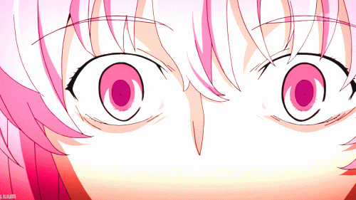   Yuno’s Eyes, Part I. Episodes 1-12.  They aren’t all the same size since I am going through my older gifs.  