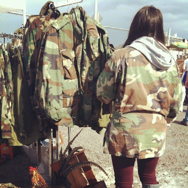 Just blending in at the Brooklyn Flea market this afternoon. #camo #vintage #fall #nyc #williamsburg #brooklyn (Taken with Instagram at Brooklyn Flea)