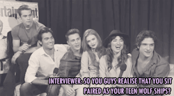 fuckyeahsterekfeels:  If I were interviewing the cast of Teen Wolf it should end up something like this ^ 