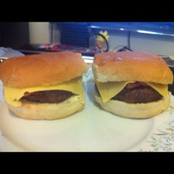 Two bacon burgers to heal my jets depression.  #nfl #nyjets #suck #sanchez #jets #food #burger #bacon (Taken with Instagram)