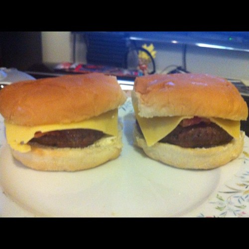 Two bacon burgers to heal my jets depression. adult photos
