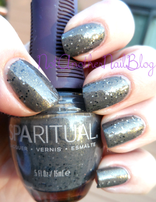 What a cool polish!! This is from SpaRitual’s new Fall 2012 Rock collection called Conglomerate. SpaRitual describes it as “Charcoal rock glitter infused with Rhyolite” and just as the Gold collection was infused with gold, this collection is all...