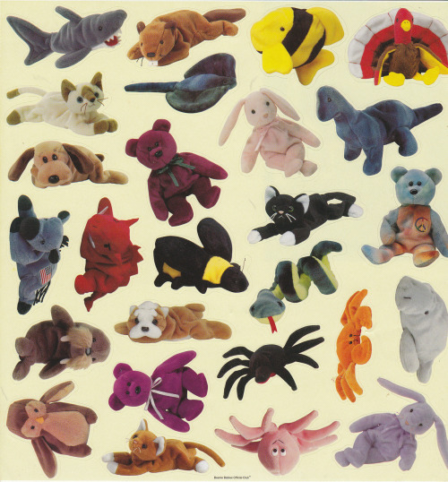 bytheblueroses:Vintage beanie babies stickers