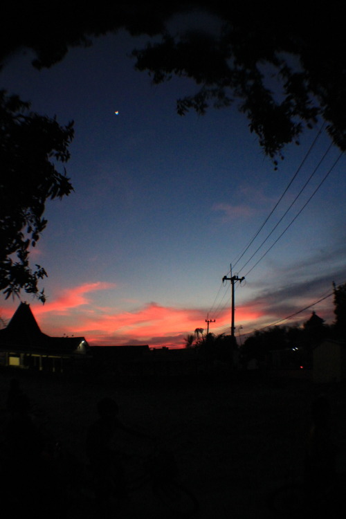 Silhouettes of Dawarblandong  After running around with the kids in the late afternoon, poking 