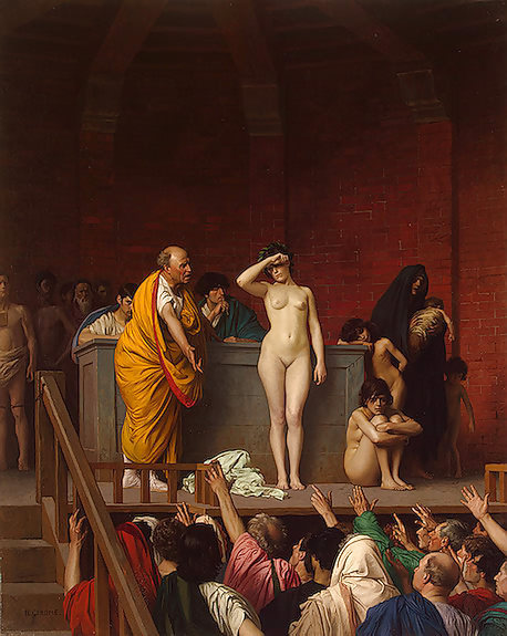 subnancy:  She stands naked and helpless in front of those who may inspect, evaluate,
