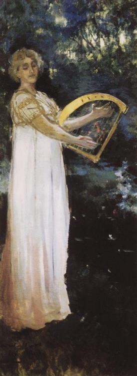 A Muse (1887). Konstantin Korovin (Russian, Impressionism, 1861-1939). Oil on canvas. 