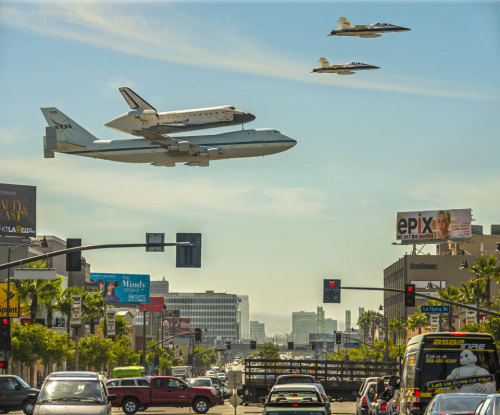 NASA / Astronomy Picture of the Day: A Space Shuttle Over Los Angeles.