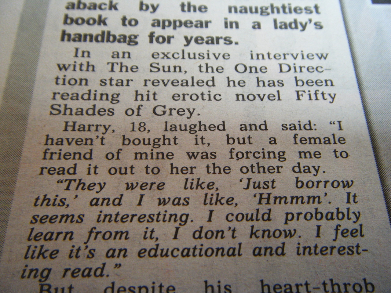 deathbyboyfriends:  Harry’s interview in The Sun 01.10.2012 (Part 1) Let me just
