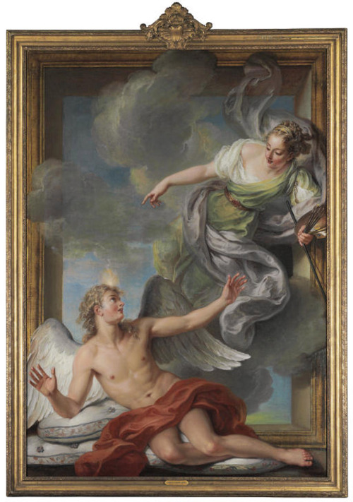 Charles-Antoine Coypel (French; 1694–1752)La Peinture reveillant le Genie endormi = Painting Awakeni