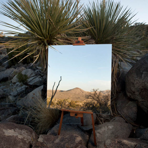 Photographs of Mirrors on Easels that Look Like Paintings in the Desert Daniel Kukla is a photograph