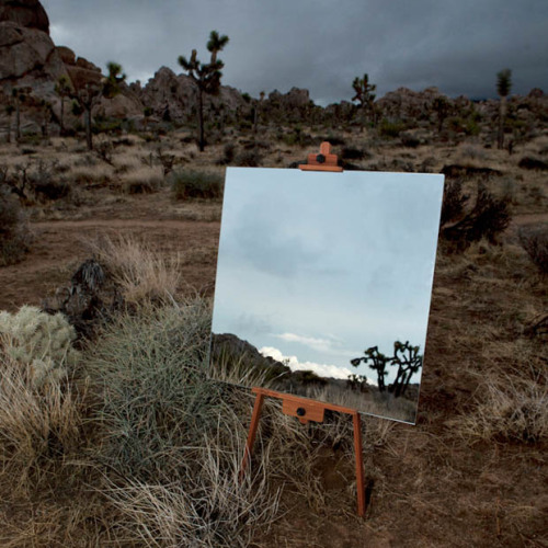 Photographs of Mirrors on Easels that Look Like Paintings in the Desert Daniel Kukla is a photograph