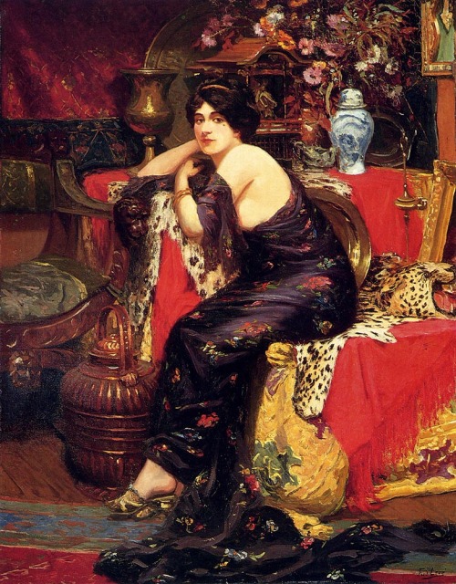 fleurdulys:A Harem Beauty - Frederic Louis Leve 1877 