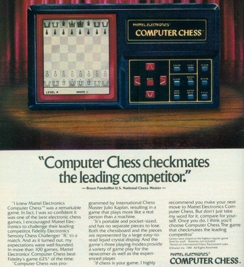 spacequest:  Vintage Ad Mattel Computer Chess