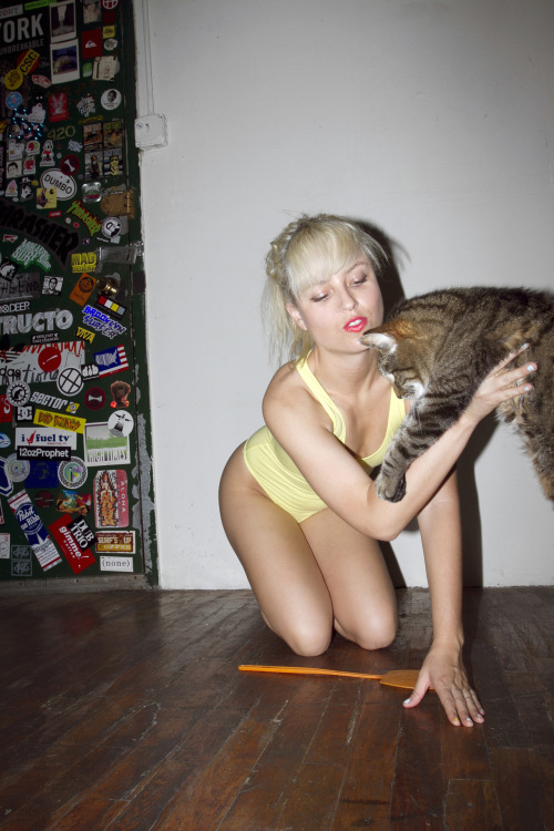 Louisa with my cat. 2012