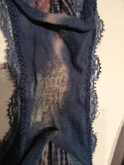 wenders (wenders19@hotmail.fr) submitted: GF panties, she’s 35 and xs size, first one , the blue one, was worn after a fuck so there’s a bit of sperm in it….