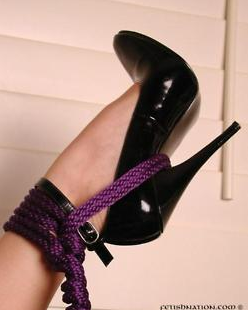cute shoes and purple rope  http://www.tumblr.com/blog/outrageousredhead
