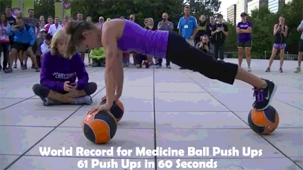 tonedgoals:  fitnessgifs4u:  World Record for Medicine Ball Push-ups - 61 Push Ups, in 60 Seconds  Why doesn’t this have more notes omg     agreed agreed