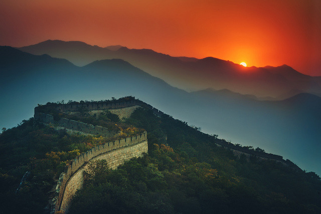 spectral-ozone:  The Great Wall Stretches Across the Sunset by Stuck in Customs on