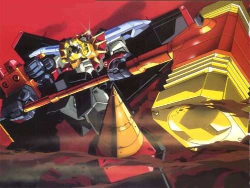 勇者王ガオガイガー The King of Braves GaoGaiGar with the ゴルディオンハンマー Goldion Hammer.