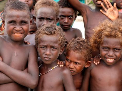 louimmortality:  The Melanesian children - naturally blonde hair & dark skin 