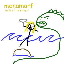 tellittoreadersdigest:  batatonia:  I wanted to join Zoe in making terrible fantastic album art doodles  I lost it at “monamarf” 