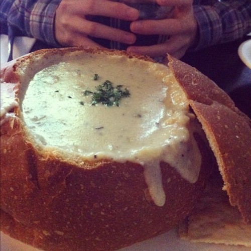 I’m a sucker for generous portions #clamchowder #pier39 #Shanghai (Taken with Instagram)