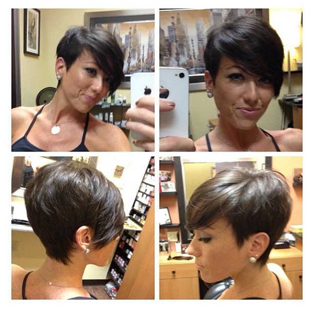 Short pixie haircuts front and back