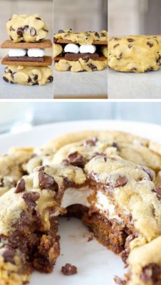 thedailywhat:  Chocolate Chip S’mores Cookies