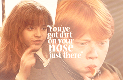  THE MAGIC BEGINS [12] favourite canon ship/couple - Romione  “There was a clatter as the basilisk fangs cascaded out of Hermione’s arms. Running at Ron, she flung them around his neck and kissed him full on the mouth. Ron threw away the fangs