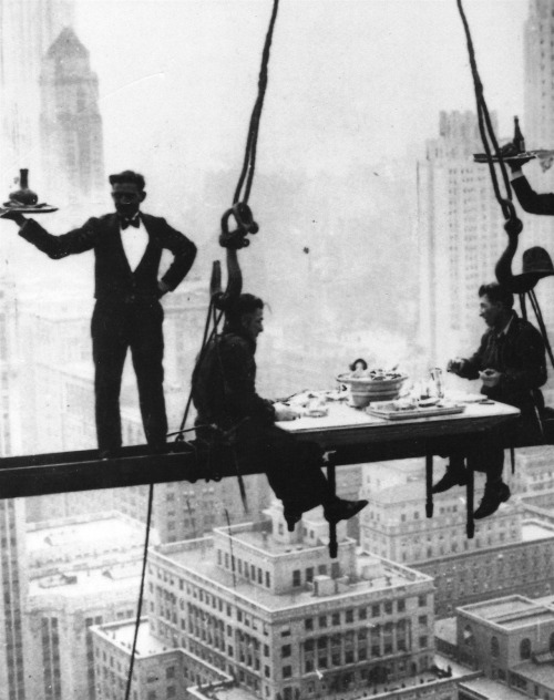 New York Steelworkers take a lunch break, 1930.
