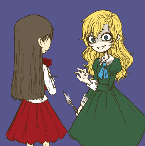 fatassbyakuran:  I was putting off studying the other night so I drew a bunch of Ib fanart in some sort of weird Okage Shadow King style 