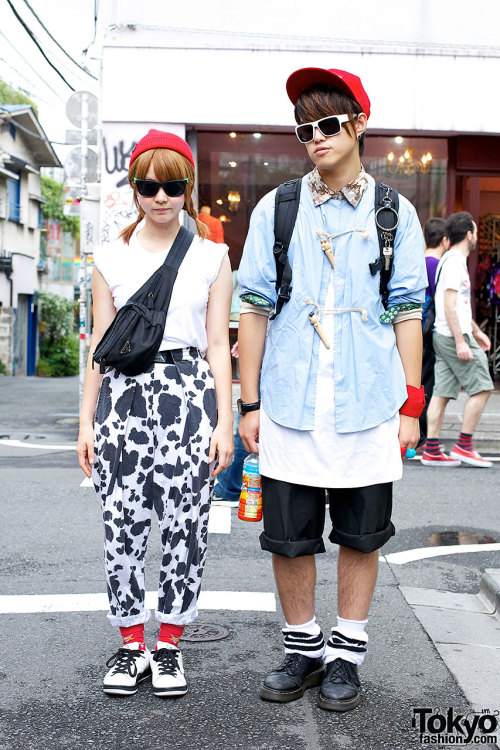 Harajuku couple wearing items from Mesen-Tip, Kakavaka &amp; Poem By Rabbit.