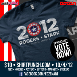 eozenart:  Steve and Tony are coming back to take your votes! 24 hours | บ | Only at Shirt Punch Tees • Hoodies • Posters • Buttons • Magnets • Stickers Follow me on Facebook at www.facebook.com/EozenArt!  For everyone who missed this shirt