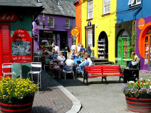 Street scene in the colorful village of Kinsale, County Cork, Ireland (by seanog).